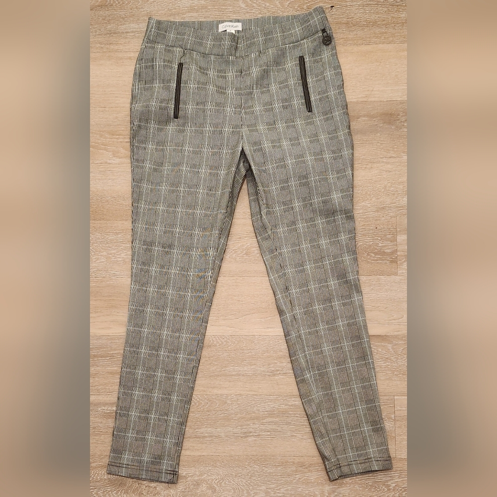 NWOT Calvin Klein plaid dress pants leggings - size 10